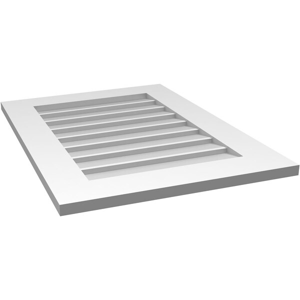 Ekena Millwork Vertical Surface Mount PVC Gable Vent: Non-Functional, w/ 3-1/2"W x 1"P Standard Frame, 22"W x 30"H - GVPVE22X3001SN