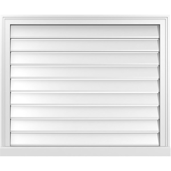 Ekena Millwork Vertical Surface Mount PVC Gable Vent: Functional, w/ 2"W x 2"P Brickmould Sill Frame, 36"W x 30"H - GVPVE36X3003SF