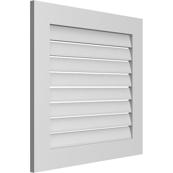 Ekena Millwork Vertical Surface Mount PVC Gable Vent: Functional, w/ 3-1/2"W x 1"P Standard Frame, 30"W x 28"H - GVPVE30X2801SF