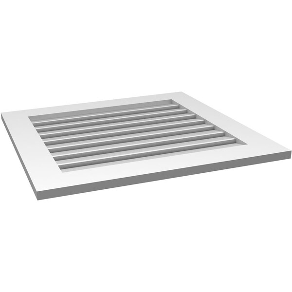 Ekena Millwork Vertical Surface Mount PVC Gable Vent: Functional, w/ 3-1/2"W x 1"P Standard Frame, 30"W x 28"H - GVPVE30X2801SF