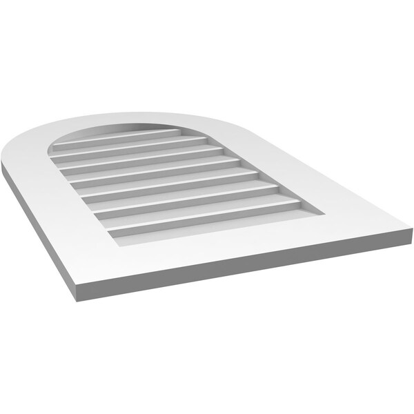 Ekena Millwork Round Top Surface Mount PVC Gable Vent: Non-Functional, w/ 3-1/2"W x 1"P Standard Frame, 20"W x 30"H - GVPRT20X3001SN