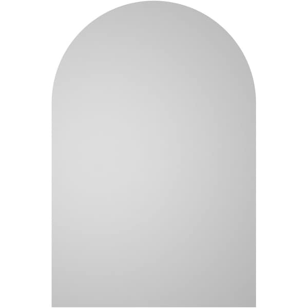 Ekena Millwork Round Top Surface Mount PVC Gable Vent: Non-Functional, w/ 3-1/2"W x 1"P Standard Frame, 20"W x 30"H - GVPRT20X3001SN