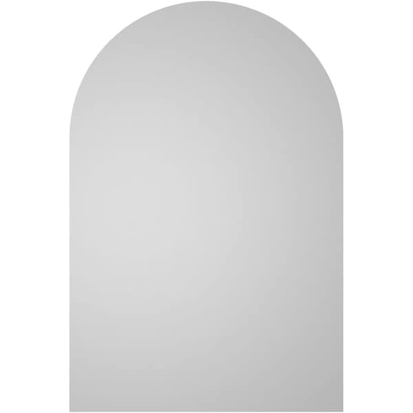 Ekena Millwork Round Top Surface Mount PVC Gable Vent: Non-Functional, w/ 3-1/2"W x 1"P Standard Frame, 16"W x 24"H - GVPRT16X2401SN