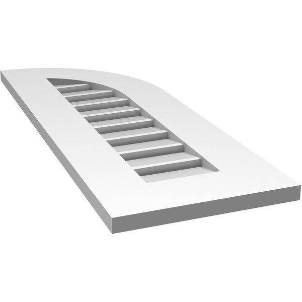 Ekena Millwork Quarter Round Top Right Surface Mount PVC Gable Vent w/ 3-1/2"W x 1"P Standard Frame, 12"W x 32"H - GVPQR12X3201SF