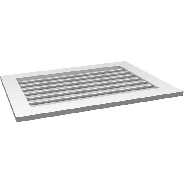 Ekena Millwork Vertical Surface Mount PVC Gable Vent: Functional, w/ 3-1/2"W x 1"P Standard Frame, 36"W x 26"H - GVPVE36X2601SF
