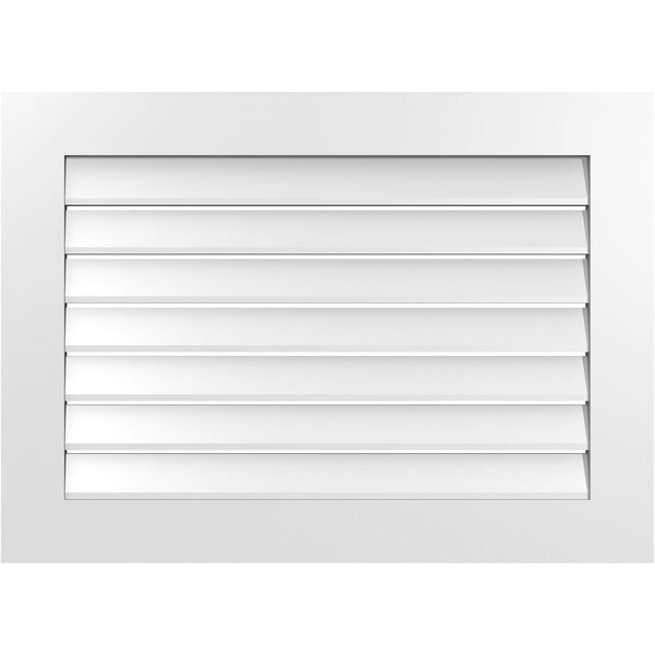 Ekena Millwork Vertical Surface Mount PVC Gable Vent: Functional, w/ 3-1/2"W x 1"P Standard Frame, 36"W x 26"H - GVPVE36X2601SF