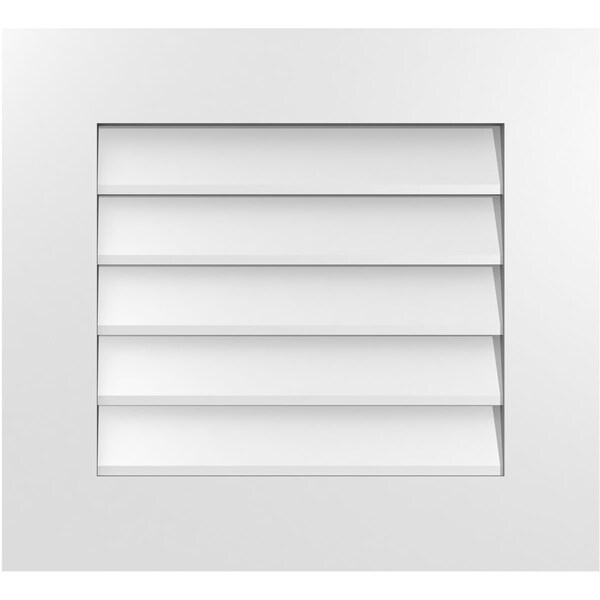 Ekena Millwork Vertical Surface Mount PVC Gable Vent: Non-Functional, w/ 3-1/2"W x 1"P Standard Frame, 22"W x 20"H - GVPVE22X2001SN