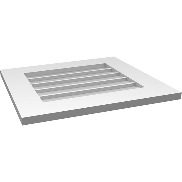 Ekena Millwork Vertical Surface Mount PVC Gable Vent: Non-Functional, w/ 3-1/2"W x 1"P Standard Frame, 22"W x 20"H - GVPVE22X2001SN