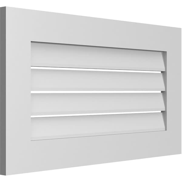 Ekena Millwork Vertical Surface Mount PVC Gable Vent: Functional, w/ 3-1/2"W x 1"P Standard Frame, 32"W x 18"H - GVPVE32X1801SF