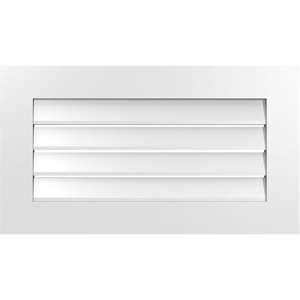 Ekena Millwork Vertical Surface Mount PVC Gable Vent: Functional, w/ 3-1/2"W x 1"P Standard Frame, 32"W x 18"H - GVPVE32X1801SF