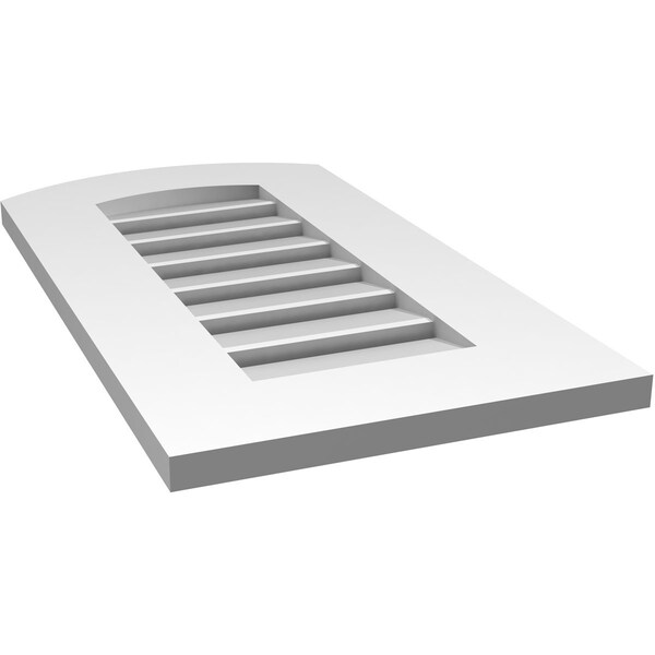 Ekena Millwork Arch Top Surface Mount PVC Gable Vent: Non-Functional, w/ 3-1/2"W x 1"P Standard Frame, 14"W x 24"H - GVPAR14X2401SN