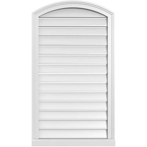 Ekena Millwork Arch Top Surface Mount PVC Gable Vent w/ 2"W x 2"P Brickmould Sill Frame, 24"W x 40"H - GVPAR24X4003SN