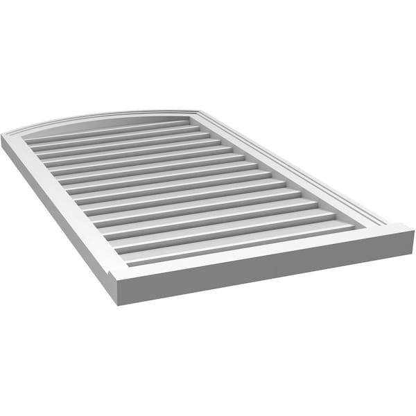 Ekena Millwork Arch Top Surface Mount PVC Gable Vent w/ 2"W x 2"P Brickmould Sill Frame, 24"W x 40"H - GVPAR24X4003SN