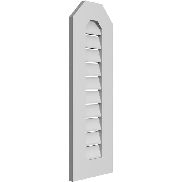 Ekena Millwork Octagonal Top Surface Mount PVC Gable Vent: Functional, w/ 3-1/2"W x 1"P Standard Frame, 12"W x 34"H - GVPOT12X3401SF