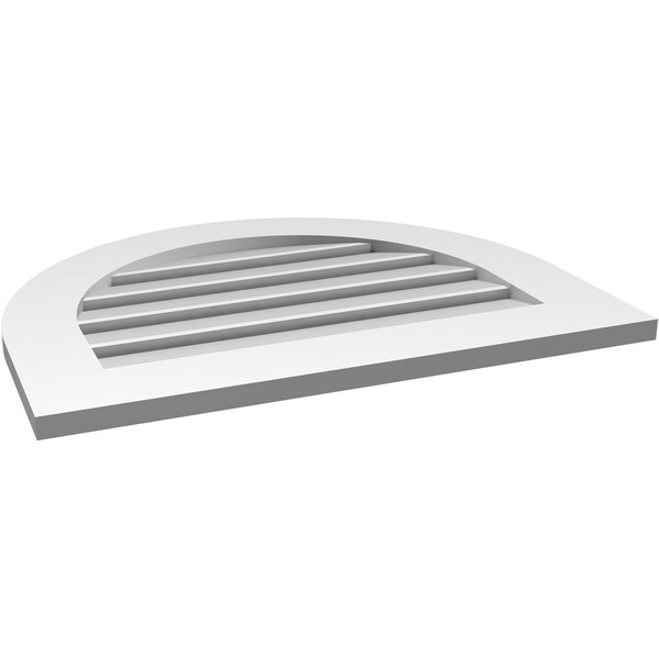 Ekena Millwork Round Top Surface Mount PVC Gable Vent: Functional, w/ 3-1/2"W x 1"P Standard Frame, 28"W x 22"H - GVPRT28X2201SF