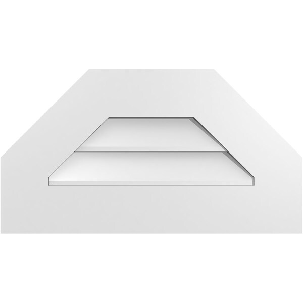Ekena Millwork Octagonal Top Surface Mount PVC Gable Vent w/ 3-1/2"W x 1"P Standard Frame, 22"W x 12"H - GVPOT22X1201SN