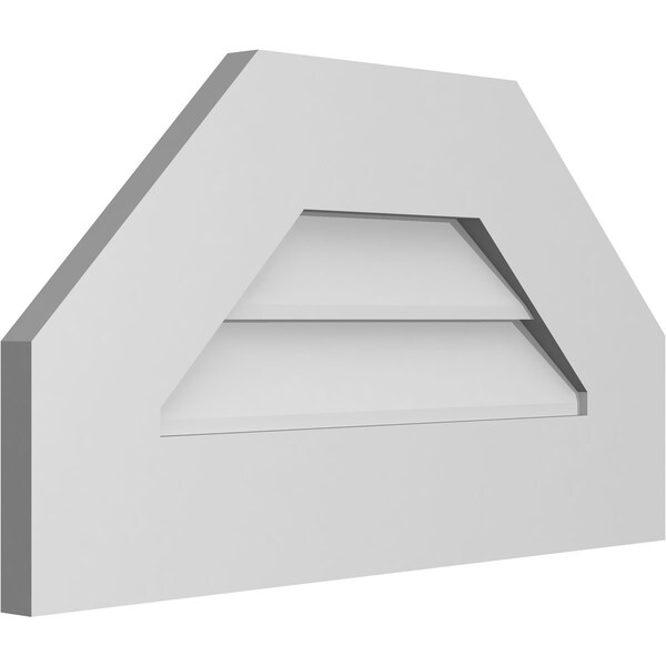 Ekena Millwork Octagonal Top Surface Mount PVC Gable Vent w/ 3-1/2"W x 1"P Standard Frame, 22"W x 12"H - GVPOT22X1201SN
