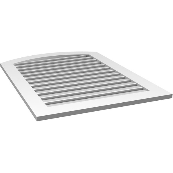 Ekena Millwork Arch Top Surface Mount PVC Gable Vent: Non-Functional, w/ 3-1/2"W x 1"P Standard Frame, 32"W x 40"H - GVPAR32X4001SN