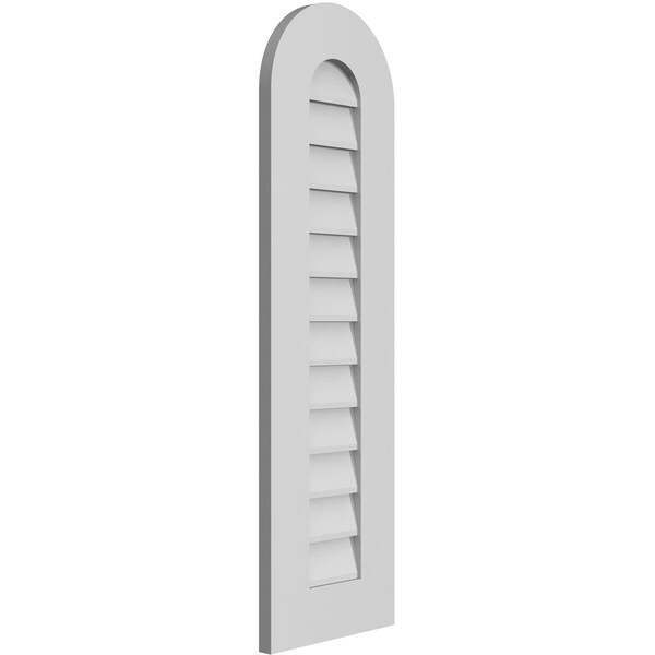 Ekena Millwork Round Top Surface Mount PVC Gable Vent: Non-Functional, w/ 3-1/2"W x 1"P Standard Frame, 12"W x 40"H - GVPRT12X4001SN