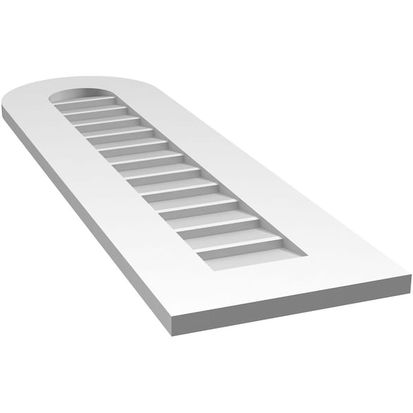 Ekena Millwork Round Top Surface Mount PVC Gable Vent: Non-Functional, w/ 3-1/2"W x 1"P Standard Frame, 12"W x 40"H - GVPRT12X4001SN