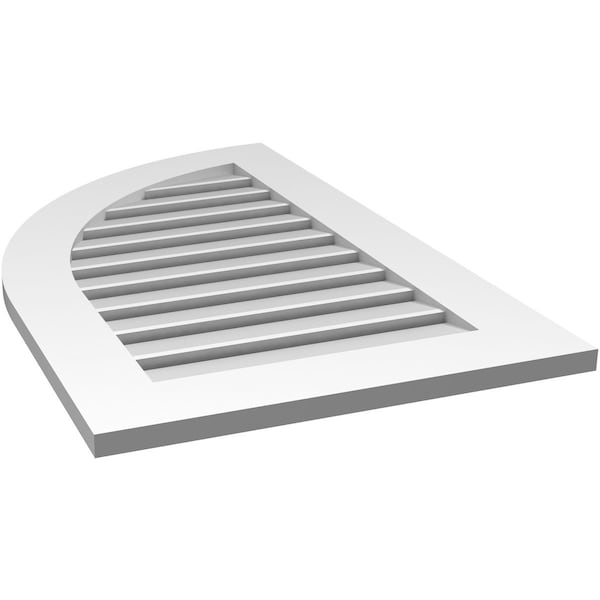 Ekena Millwork Quarter Round Top Left Surface Mount PVC Gable Vent w/ 3-1/2"W x 1"P Standard Frame, 22"W x 36"H - GVPQL22X3601SF