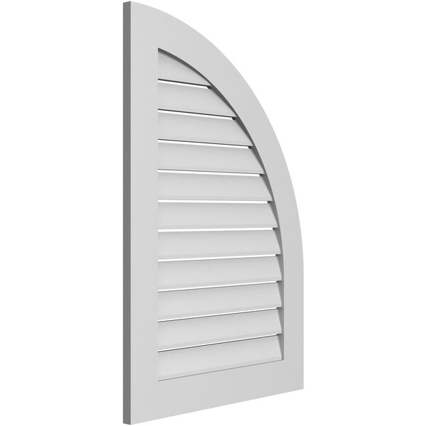 Ekena Millwork Quarter Round Top Right Surface Mount PVC Gable Vent w/ 3-1/2"W x 1"P Standard Frame, 26"W x 38"H - GVPQR26X3801SF