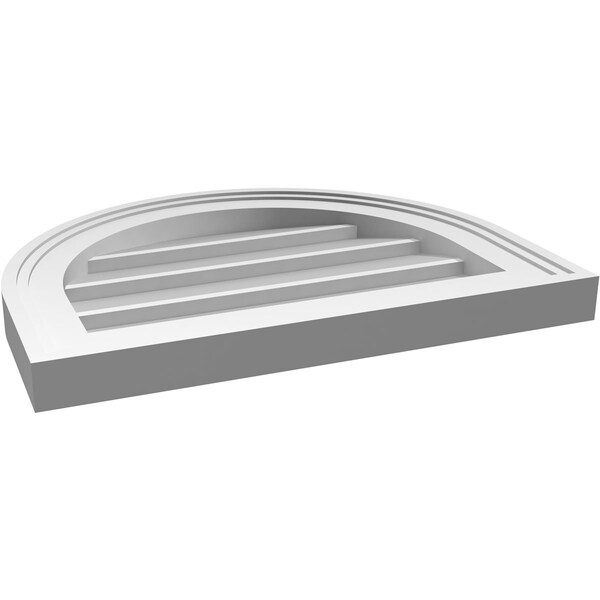 Ekena Millwork Round Top Surface Mount PVC Gable Vent w/ 2"W x 1-1/2"P Brickmould Frame, 18"W x 14"H - GVPRT18X1402SN