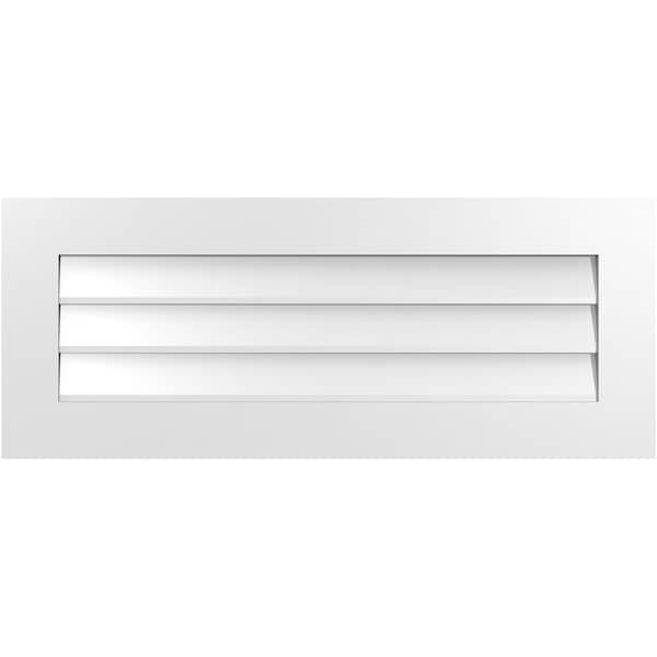 Ekena Millwork Vertical Surface Mount PVC Gable Vent: Non-Functional, w/3-1/2"W x 1"H, Standard Frame, 40"W x 16"H - GVPVE40X1601SN