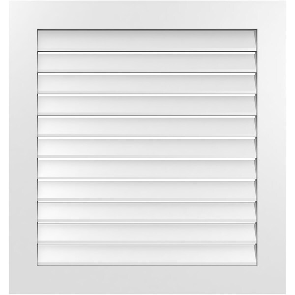 Ekena Millwork Vertical Surface Mount PVC Gable Vent: Functional, w/ 3-1/2"W x 1"P Standard Frame, 34"W x 36"H - GVPVE34X3601SF