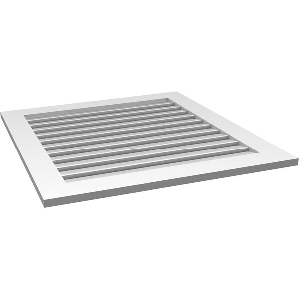 Ekena Millwork Vertical Surface Mount PVC Gable Vent: Functional, w/ 3-1/2"W x 1"P Standard Frame, 34"W x 36"H - GVPVE34X3601SF