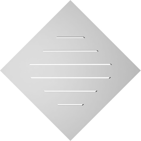 Ekena Millwork Diamond Surface Mount PVC Gable Vent: Non-Functional, w/ 3-1/2"W x 1"P Standard Frame, 28"W x 28"H - GVPDI28X2801SN