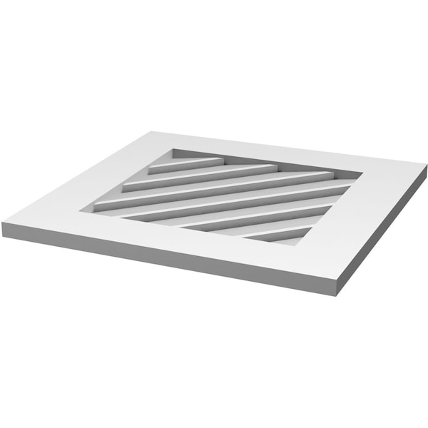 Ekena Millwork Diamond Surface Mount PVC Gable Vent: Non-Functional, w/ 3-1/2"W x 1"P Standard Frame, 28"W x 28"H - GVPDI28X2801SN