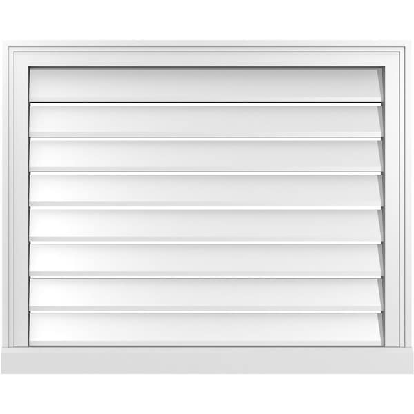 Ekena Millwork Vertical Surface Mount PVC Gable Vent: Functional, w/ 2"W x 2"P Brickmould Sill Frame, 32"W x 26"H - GVPVE32X2603SF