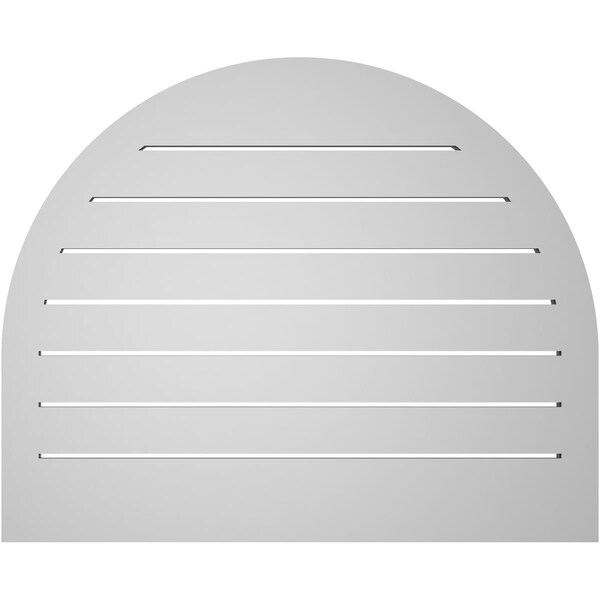 Ekena Millwork Round Top Surface Mount PVC Gable Vent: Functional, w/ 2"W x 2"P Brickmould Sill Frame, 32"W x 26"H - GVPRT32X2603SF