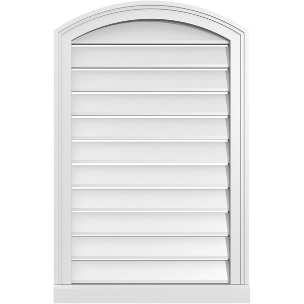 Ekena Millwork Arch Top Surface Mount PVC Gable Vent w/ 2"W x 2"P Brickmould Sill Frame, 22"W x 32"H - GVPAR22X3203SN