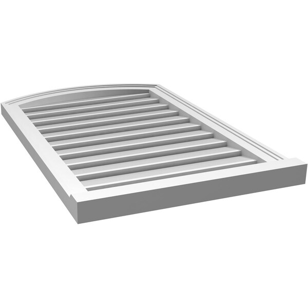 Ekena Millwork Arch Top Surface Mount PVC Gable Vent w/ 2"W x 2"P Brickmould Sill Frame, 22"W x 32"H - GVPAR22X3203SN