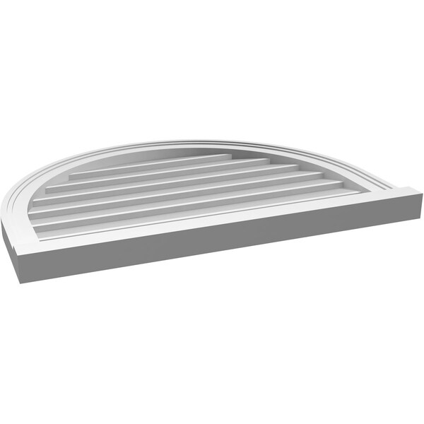 Ekena Millwork Round Top Surface Mount PVC Gable Vent w/ 2"W x 2"P Brickmould Sill Frame, 30"W x 22"H - GVPRT30X2203SN