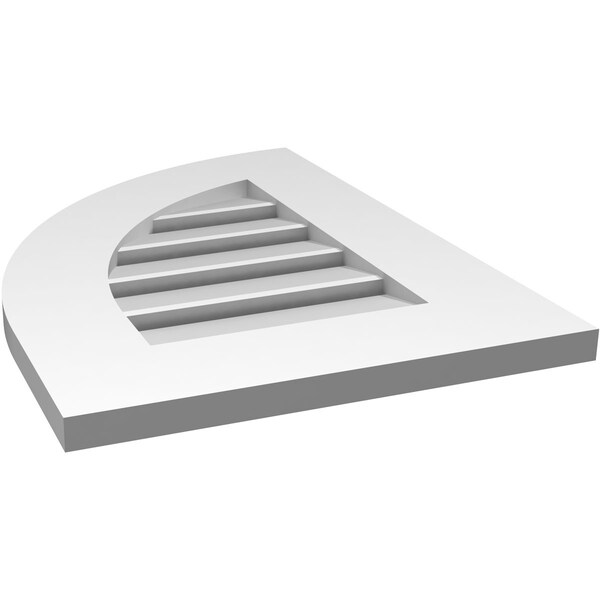 Ekena Millwork Quarter Round Top Left Surface Mount PVC Gable Vent w/ 3-1/2"W x 1"P Standard Frame, 16"W x 22"H - GVPQL16X2201SF
