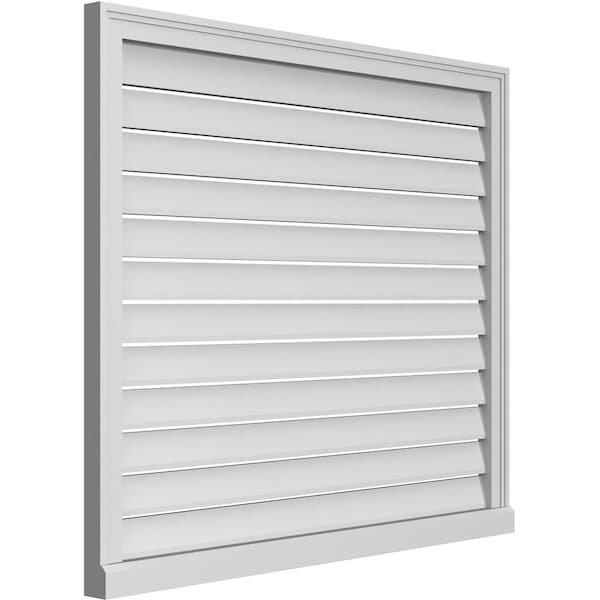 Ekena Millwork Vertical Surface Mount PVC Gable Vent: Functional, w/ 2"W x 2"P Brickmould Sill Frame, 42"W x 36"H - GVPVE42X3603SF