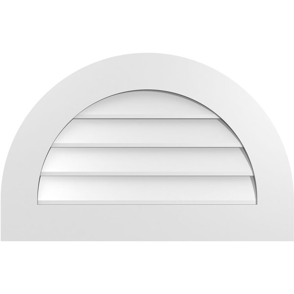Ekena Millwork Round Top Surface Mount PVC Gable Vent: Non-Functional, w/ 3-1/2"W x 1"P Standard Frame, 28"W x 18"H - GVPRT28X1801SN