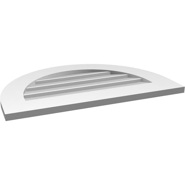 Ekena Millwork Round Top Surface Mount PVC Gable Vent: Non-Functional, w/ 3-1/2"W x 1"P Standard Frame, 28"W x 18"H - GVPRT28X1801SN