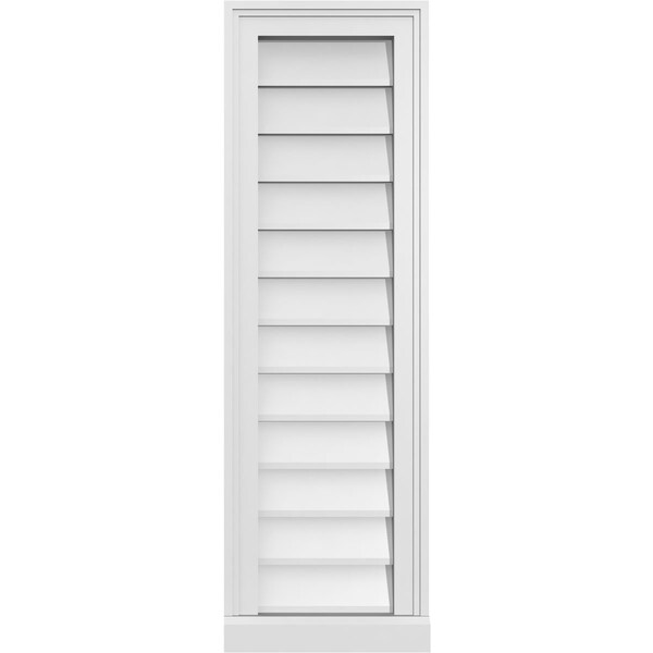 Ekena Millwork Vertical Surface Mount PVC Gable Vent w/ 2"W x 2"H , Brickmould Sill Frame, 12"W x 38"H - GVPVE12X3803SN