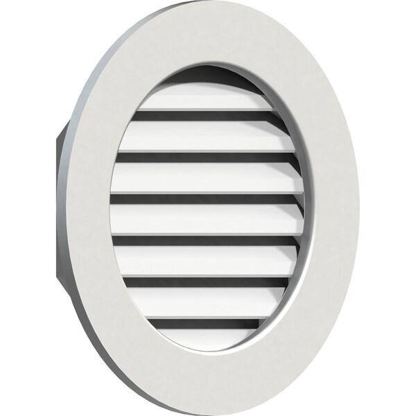 Ekena Millwork Round Gable Vent Functional, PVC Gable Vent w/ 1" x 4" Flat Trim Frame, 16"W x 16"H - GVPRO16X1601FUN