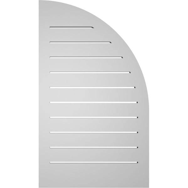 Ekena Millwork Quarter Round Top Left Surface Mount PVC Gable Vent w/ 2"W x 1-1/2"P Brickmould Frame, 20"W x 34"H - GVPQL20X3402SF