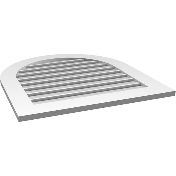 Ekena Millwork Round Top Surface Mount PVC Gable Vent: Functional, w/ 3-1/2"W x 1"P Standard Frame, 30"W x 32"H - GVPRT30X3201SF