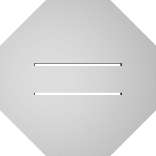 Ekena Millwork Octagonal Surface Mount PVC Gable Vent: Functional, w/ 3-1/2"W x 1"P Standard Frame, 16"W x 16"H - GVPOC16X1601SF