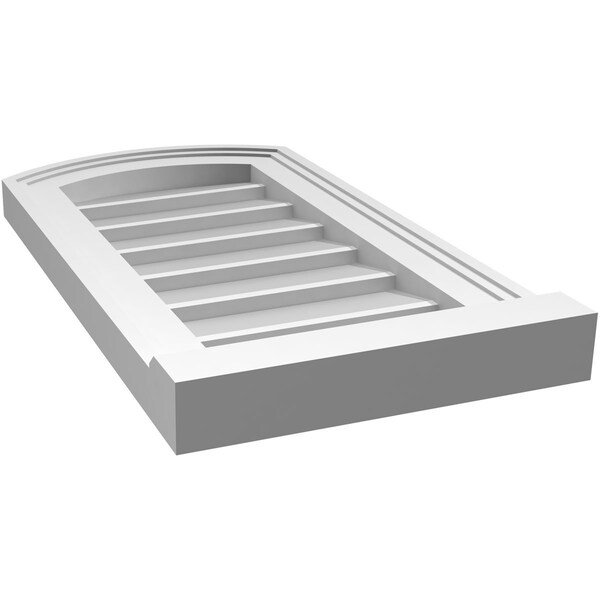 Ekena Millwork Arch Top Surface Mount PVC Gable Vent: Functional, w/ 2"W x 2"P Brickmould Sill Frame, 12"W x 22"H - GVPAR12X2203SF
