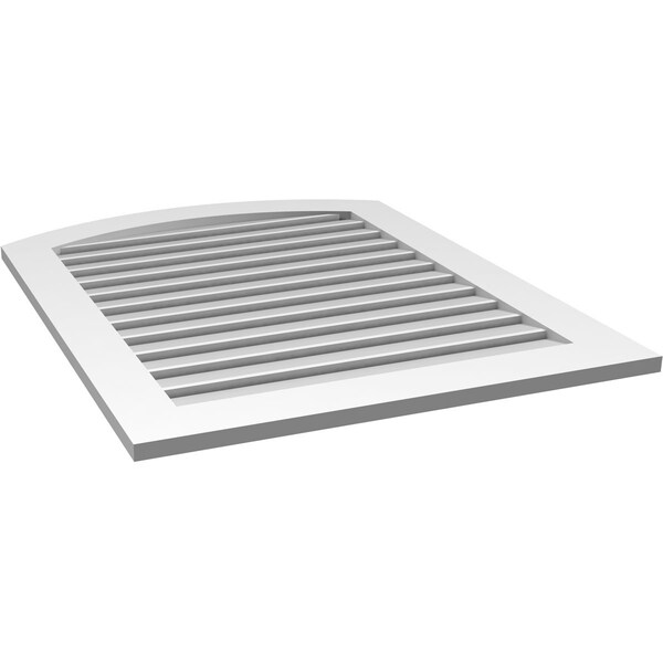Ekena Millwork Arch Top Surface Mount PVC Gable Vent: Non-Functional, w/ 3-1/2"W x 1"P Standard Frame, 32"W x 38"H - GVPAR32X3801SN