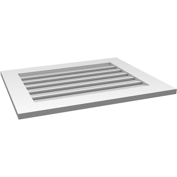 Ekena Millwork Vertical Surface Mount PVC Gable Vent: Functional, w/ 3-1/2"W x 1"P Standard Frame, 30"W x 24"H - GVPVE30X2401SF