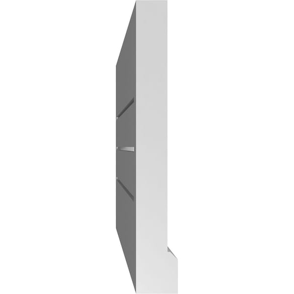Ekena Millwork Vertical Surface Mount PVC Gable Vent: Functional, w/ 2"W x 2"P Brickmould Sill Frame, 32"W x 14"H - GVPVE32X1403SF